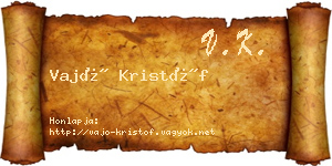 Vajó Kristóf névjegykártya