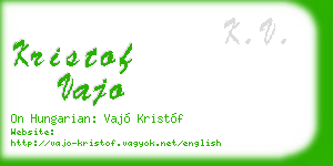 kristof vajo business card